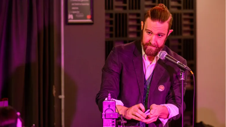 Dr Matt Tompkins at the Magic, Minds, and the Mysteries of AI event